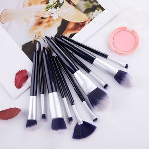 10pcs Soft Hair Makeup Brushes set Luxury Powder Foundation Face Brush Eyeshadow Eyebrow Make up Brush With Wood Handle Cosmetic Tools