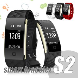 S2 Смарт Bluetooth браслет Smartwatches Фитнес Tracker для iPhone Android мобильный телефон IP67 водонепроницаемый Heart Rate Monitor Стальной ремень