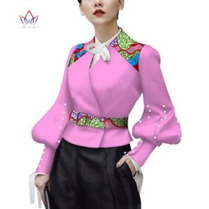 Bintarealwax Afrika baskılı moda ceket kadın bahar gündelik üstleri Afrika renkli ankara batik kadın giyim 7xl wy3871