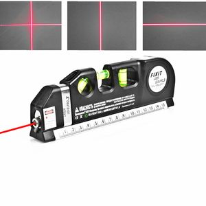 Çok Amaçlı Lazer Seviyesi İnşaat Araçları 8ft Aligner Standart Ufuk Dikey Çapraz Metrik Cetvel Ölçümü