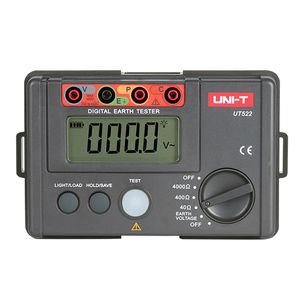 Freeshipping UT522 Digital Earth Ground Resistance Tester 400V 4000Ohm Rilevatore di tensione Ohm Meter Retroilluminazione LCD4000 Conteggi Test Lead