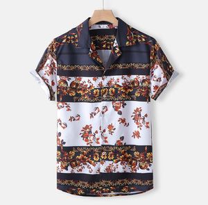 Camicie casual da uomo Magliette da uomo Spiaggia hawaiana Vintage Etnico Tropical Summer Manica Corta Abbigliamento floreale in cotone sciolto