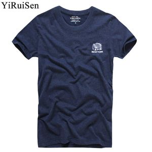 En Kaliteli 100% Pamuk Hint Nakış T Gömlek Erkekler Kısa Kollu Yaz T-Shirt Moda Giyim Yiruis Marka Tshirt Homme Y19042603