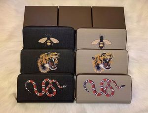 2022 Commercio all'ingrosso maschio tigre figura maschio signora portafoglio lungo portamonete di design multicolore portacarte scatola originale da donna cerniera classica