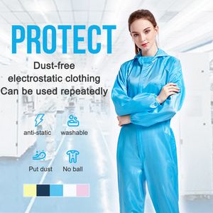 Антистатическая одежда пылезащитная мастерская тканая рабочая одежда пищевая пыль одежда Сиамская фабрика с капюшоном интимная защита