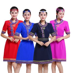 Женщины монгольский летнее платье Тан костюм традиционный элегантный топ Мандарин воротник Cheongsam блузка китайский стиль этническая одежда