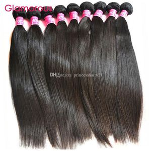Extensões de cabelo da Malásia glamourosa Atacado 100% Original Cabelo Humano 10 Pcs Peruano Indiano Brasileiro Cabelo Retato Tecer para mulheres negras