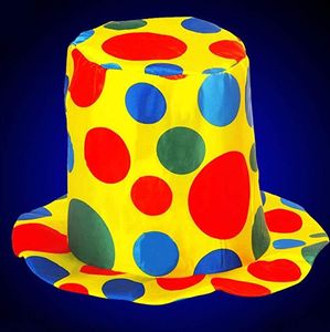 Polka Dot Top Hat Palyaço Sirk Cadılar Bayramı Fantezi Elbise Aksesuar Karnavalı Geniş Kötü Şapka Cosplay Doğum Günü Partisi Kapaklar Dekorasyon Hediyesi Renkli