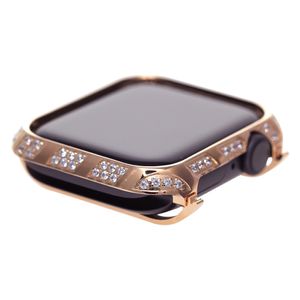 Новый розовый золото Smart Watch Case для iWatch Series 4 5 6 Металлический сплав защитный крышка страза хрустальный бриллиант рамка 40 мм 44 мм