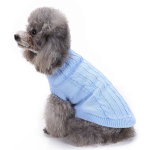 Pet Yün Karışımı Köpek Giyim Akrilik Klasik Kablo Örgü Sweater Tığ Malzemeleri Küçük Orta Köpekler Erkekler Erkekler Büyük Sonbahar Kış Giysileri Sıcak