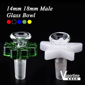 Cam Sigara Aksesuarları Kase 14mm 18mm Erkek Ortak Kuru Herb 14.4mm 18.8mm Aracı Yıldız Tutucu Bongs Boru Dab Rigs 673