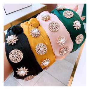 Head Bands Moda Düğümü Türban Saç Bantları Kadınlar İçin Rhinestone Takı İpek Kafa Bandı HAARBAND SAÇ BANT DIADEMAS BORDADAS SAÇ AKİŞAME