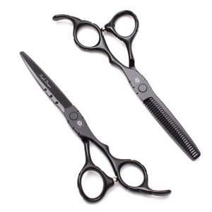 Professional Scissors 6" 17.5cm 440C Black Color Hair Cutting Scissors Thinning Shears Barber Hairdressing Shears Salon Hair Scissors Z1010