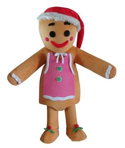 2019 İndirim fabrika satış Gingerbread Erkekler Maskot Kostüm-Noel Komple Yetişkin Kıyafet-Ücretsiz Nakliye Maliyet