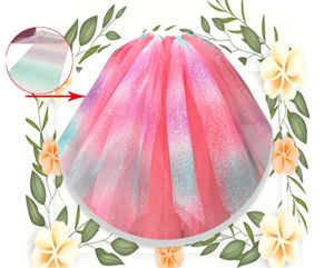 10 Yard / Rulo Gökkuşağı Glitter Tül Rulo Pullu Kristal Organze Sheer Kumaş DIY Zanaat Hediye Tutu Etek Ev Düğün Dekorasyon XB1