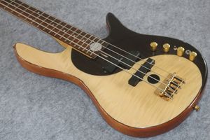 Neue Yin Yang Natural 4-saitige E-Bass-Gitarre mit Erlenkorpus, EMG-Tonabnehmer, Gold-Hardware-Diagramm des Universums, China Made Signature Bass