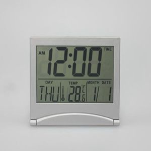 New mini Folding table calendar electronic clock ultra-thin travel with date temperature alarm clock It's easy to take with you