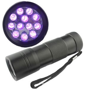 UV 12 светодиодов фиолетовый свет светодиодный фонарик для янтаря детектор валюты портативный водонепроницаемый алюминиевый ультрафиолетовый ультрафиолетовый DLH071