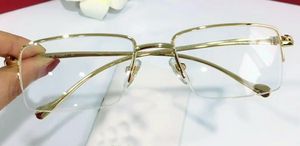 Toptan Yeni Moda Çerçeve Tasarım Optik Gözlük 5634296 Retro Metal Halfframe Şeffaf Lens Hayvan Vintage Klasik Temizle Gözlük