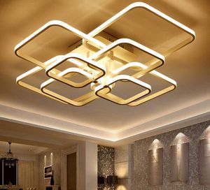 Quadrados circel Anéis luzes de teto para sala de estar quartos casa AC85-265V Modern Led lâmpada do teto Luminárias brilho plafonnier MYY