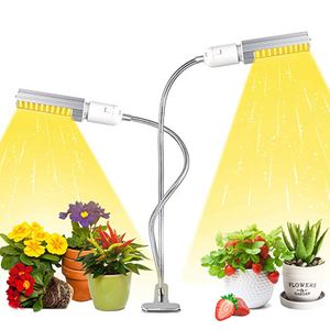 Büyümek Işık Klip 45 W Çift Kafa Bitki 96 LED Kırmızı Mavi Spektrum Ile Büyümek 360 ° Gooseneck Masaüstü Kapalı Bitkiler için Işık Büyümek Hidroponik