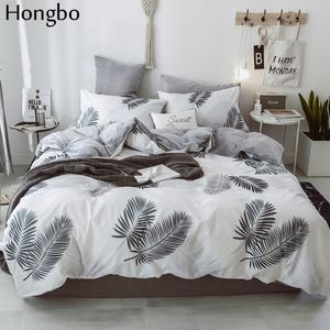 Hongbo  Cotton Crystal Flannel Bedding Set With Duvet Cover Bed Sheet Children Kids Girl Leaves Winter Bed Linen