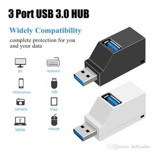 Беспроводной Mini 3 Ports USB 3.0 HUB Высокоскоростная передача данных Splitter Adapter для ПК Ноутбук MacBook Pro Multi-Port USB Hub Expander