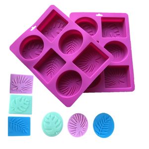 SOAP FOREL SILICONE LEAL Прямоугольник Высокотемпературные Устойчивые к высокой температуре Легко выпустить DIY Свеча Формы Раунд 6 Отверстия