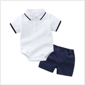 Baby Boys Roupas Conjuntos Crianças Criança Colarinho Collar Polo Camisa Macacão + Shorts 2 Pcs Set Infantil Summer Sumnets Roupas para Crianças