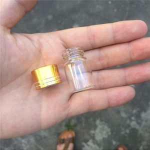 100 шт. 22x40 мм 6 мл Маленькие стеклянные бутылки с золотой винтовой пластиковой крышкой.