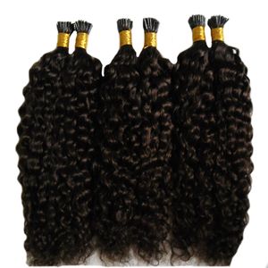 7а 7А необработанные Virgin Mongolian Kinky вьющиеся волосы итальянские кератиновые фьюзазные палочки я наконечники человеческие наращивания волос Афро странные вьющиеся волосы 100s