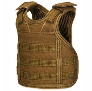 Mini Tactical Beer Vest, Outdoor Adjustable Molle Vest Miniature Wine Bottle Cover Vest Beverage Cooler Shoulder Strap Christmas Decoration