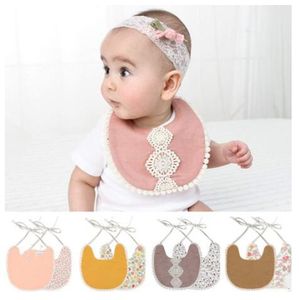 Ins Baby Burp Cloths Infant Cotton Two Layer Bibs Newborn Bulb Edge Bib Bandana Kids Print Pinafore Saliva Cloth 11 Colors ZYQ623