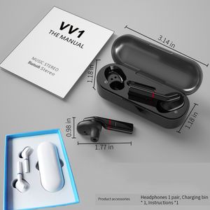 V V1 Беспроводная связь Bluetooth гарнитура 5,0 Спорт Ear Hook Наушники Sweatproof наушники Сенсорные портативные наушники с микрофоном для мобильных телефонов