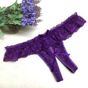 Yaz Crotchless külot Iç Çamaşırı kadın Moda Thongs Tangas Bayan Seksi Intimates Dikişsiz Dantel G-string külot bırak gemi