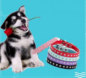 Diamond Pet Collars For Cats Dogs Necklace PU Adjustable Outdoor Comfortable Collar Puppy Pets Supplies Decoration