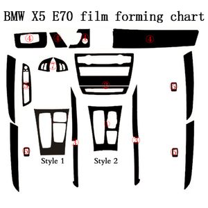 Para bmw x5 e70 x6 e71 2007-2014 adesivos de carro autoadesivos 3d 5d fibra de carbono vinil adesivos de carro e decalques estilo do carro accessorie321m