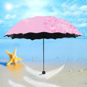 Küçük Blossom Şemsiye Katlanır Anti-UV Su Geçirmez Çiçekli Moda Güneş Şemsiye Yağmur Kadınlar Hediye Erkekler Pocket Parasol