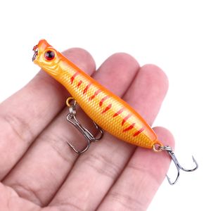 8 # kancalar 6cm 5,5 g yüzen crankbait Yapay yem poper pesca sazan pike ile HENGJIA Marka Popper Wobbler Balıkçılık cazibesi