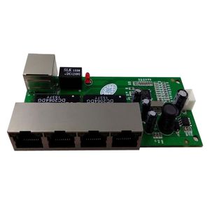 FreeShipping Mini 5 Port 10/100 Мбит / с Network Switch 5-12V широкое входное напряжение Smart Ethernet PCB RJ45 со светодиодом встроенный