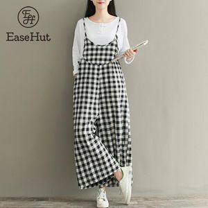 Easehut Plus Size 3xl Pagliaccetti Donna Check Plaid 2019 Tute Salopette Vintage Strappy Casual Pantaloni larghi Harem Pantaloni lunghi Y19060501