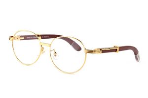 Оптово-2019 бренд дизайнер черный рог буйвола очки мужчины круглый круг линзы деревянные каркасные очки женщин безободковых очки с boxse