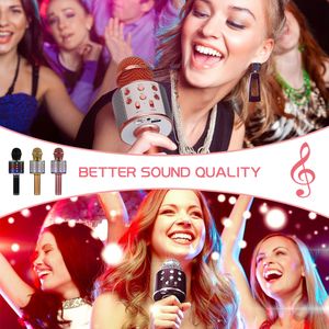 WS858L Profesyonel Parlayan Bluetooth Kablosuz Mikrofon Ev Karaoke Mikrofonlar Hoparlör El Müzik Çalar Şarkı Kaydedici KTV