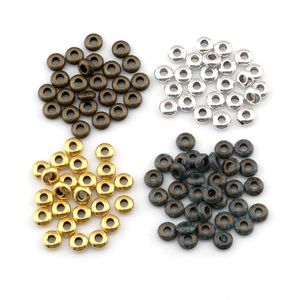 1000 ADET Alaşım Tiny Disk Spacers Boncuk Takı Yapımı Için Bilezik Kolye DIY Aksesuarları Antik Gümüş Altın 4 Renk 2mm x 5mm D-54