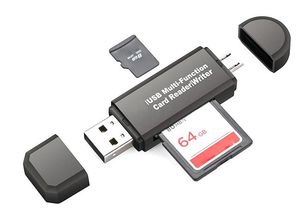 All in One Multi-function Memory Card Reader MINI USB 2.0 OTG Micro SD TF Card Reader Adapter for PC Laptop Computer Black white 50