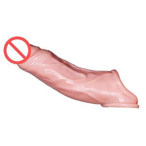 Penis Extender рукавом многоразовый силиконовый Cock Ring Мужской Увеличение Возведение дилдо увеличитель секс товаров для мужчин оптом