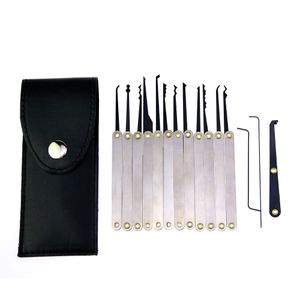 Forniture per fabbri 12 pezzi / set grimaldelli strumenti rimozione set di chiavi apri serratura con borsa in pelle