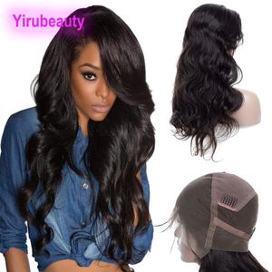 Malaysian 10A Human Hair Full Lace Wig Adjustable Band Pre Plucked Body Wave Wigs 14-30inch Long Hair Natural Color
