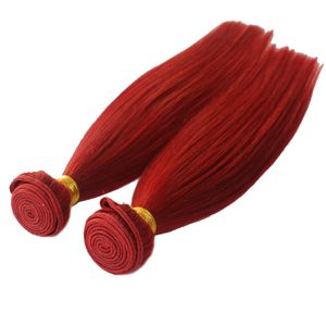 DHL Fedex Ücretsiz Kargo kırmızı insan saçı 100g / adet 3pcs / lot kırmızı insan saçı atkı uzantıları demetleri