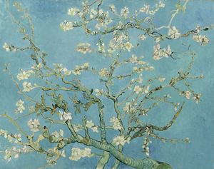 Ручная роспись масляной живописи репродукции миндаль цветение деревьев, 1890 от Vincent Van Gogh Flower Art Painting для декора для столовой